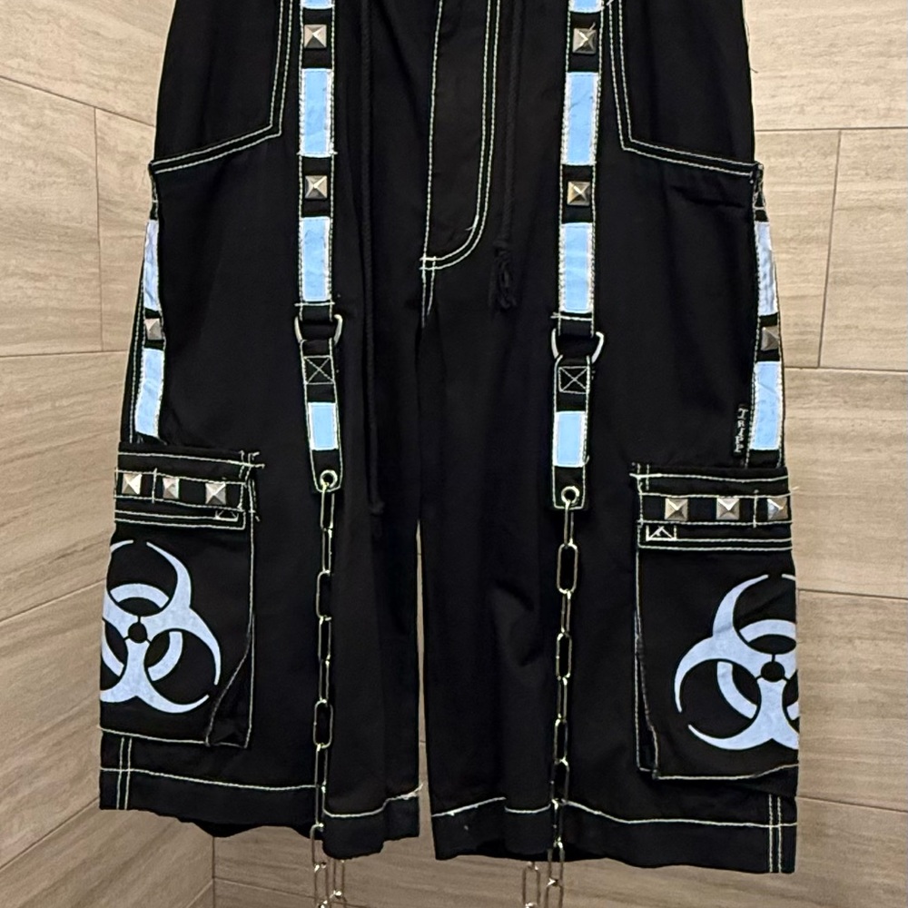 Tripp NYC Black Shorts with Reflective Accents